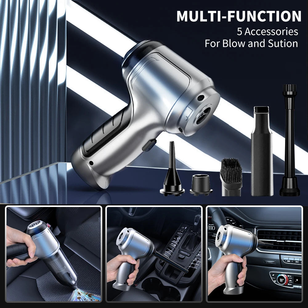 Wireless Car Vacuum | Handheld Vacuum Cleaner With Powerful Suction & Brushless Motor - ZOOMNSTORE
