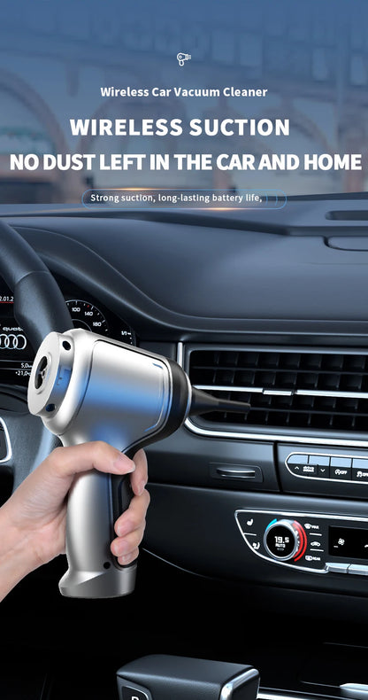Wireless Car Vacuum | Handheld Vacuum Cleaner With Powerful Suction & Brushless Motor - ZOOMNSTORE