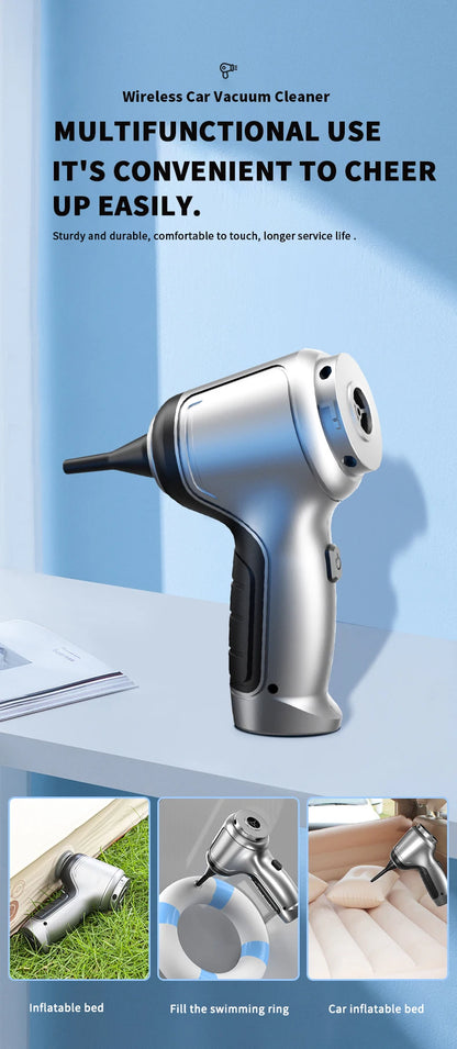Wireless Car Vacuum | Handheld Vacuum Cleaner With Powerful Suction & Brushless Motor - ZOOMNSTORE