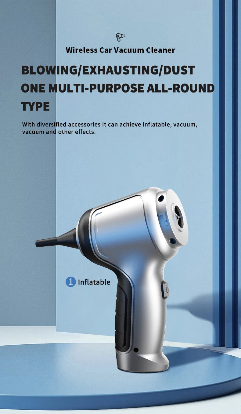 Wireless Car Vacuum | Handheld Vacuum Cleaner With Powerful Suction & Brushless Motor - ZOOMNSTORE