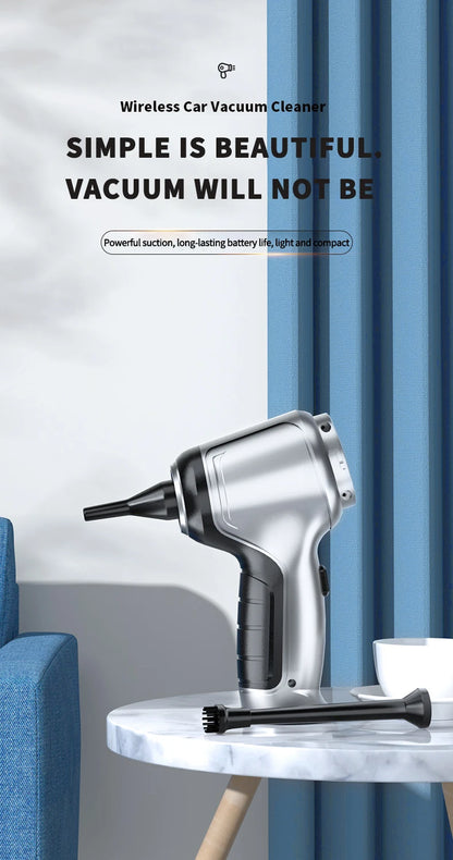 Wireless Car Vacuum | Handheld Vacuum Cleaner With Powerful Suction & Brushless Motor - ZOOMNSTORE