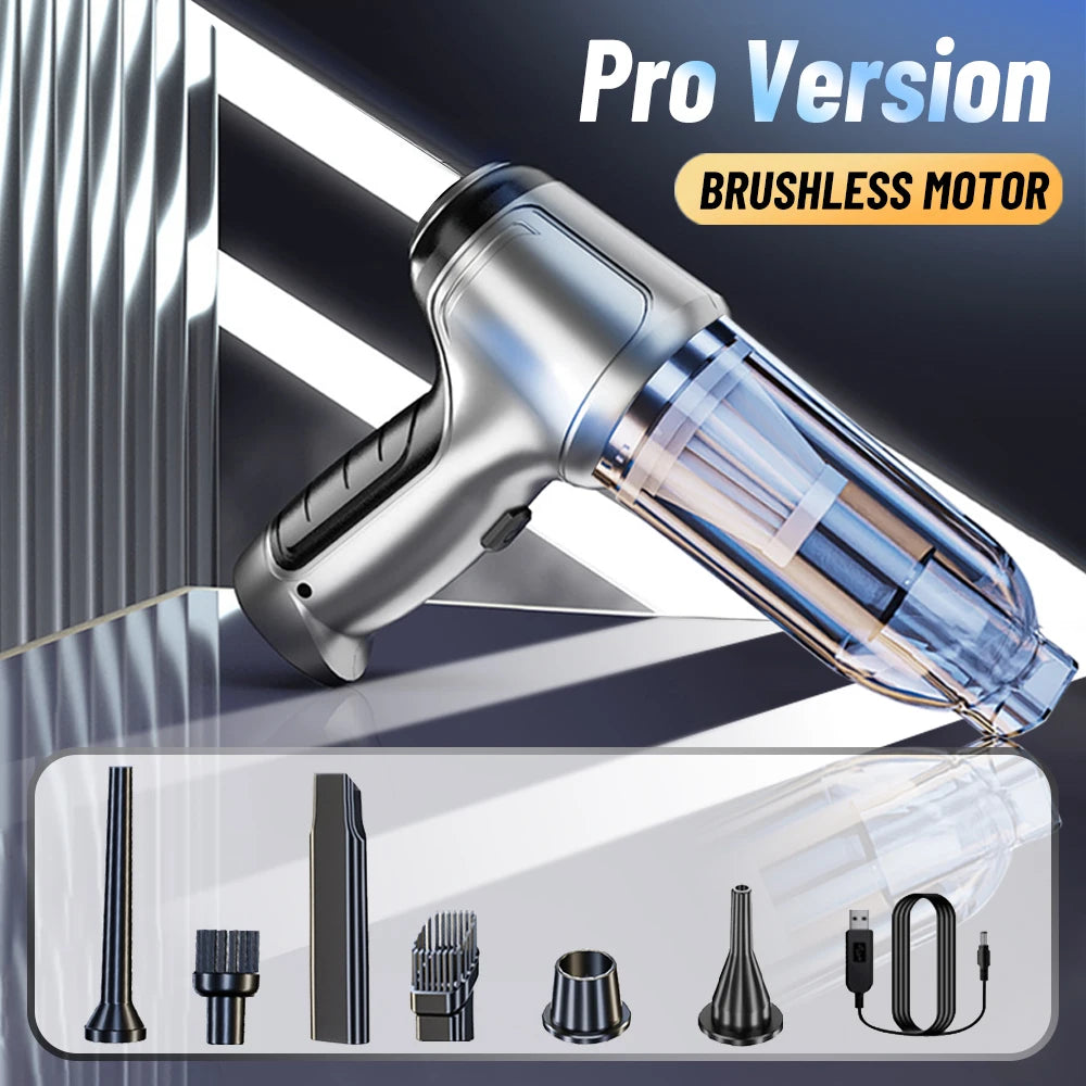 Wireless Car Vacuum | Handheld Vacuum Cleaner With Powerful Suction & Brushless Motor - ZOOMNSTORE