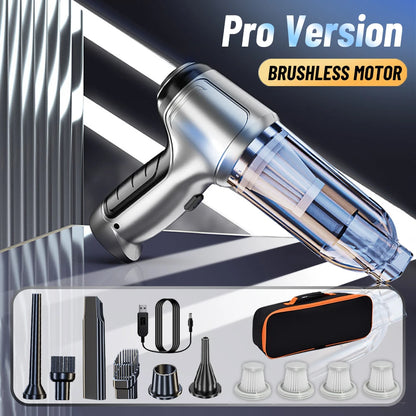 Wireless Car Vacuum | Handheld Vacuum Cleaner With Powerful Suction & Brushless Motor - ZOOMNSTORE