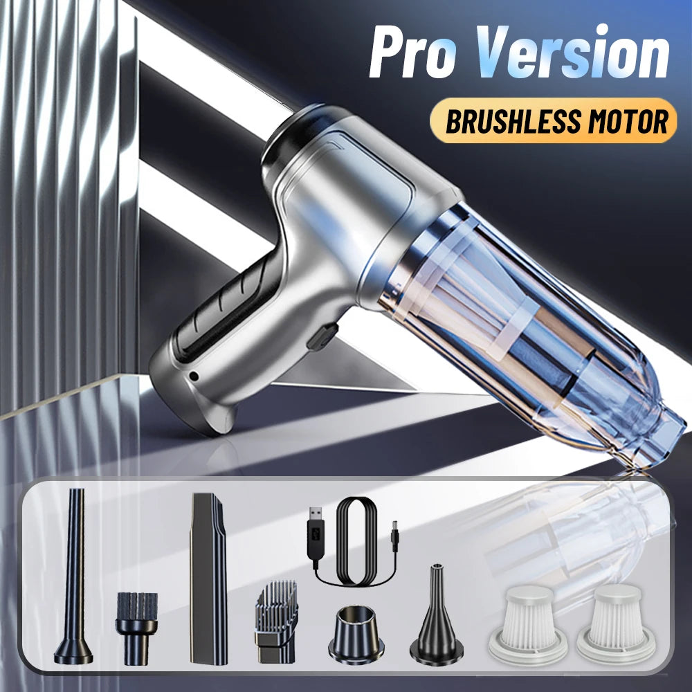 Wireless Car Vacuum | Handheld Vacuum Cleaner With Powerful Suction & Brushless Motor - ZOOMNSTORE