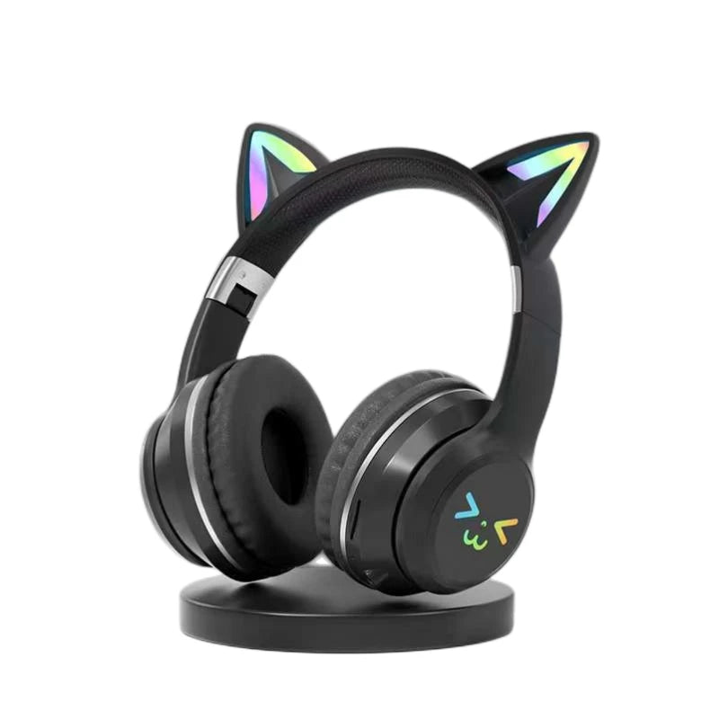 Wireless Cat Ear Headphones – Kids Gaming Headset With Microphone & RGB Lights - ZOOMNSTORE