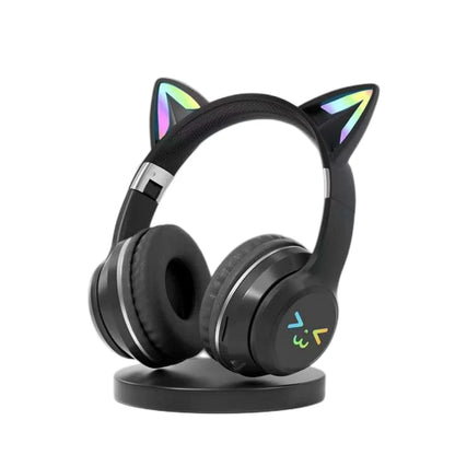 Wireless Cat Ear Headphones – Kids Gaming Headset With Microphone & RGB Lights - ZOOMNSTORE