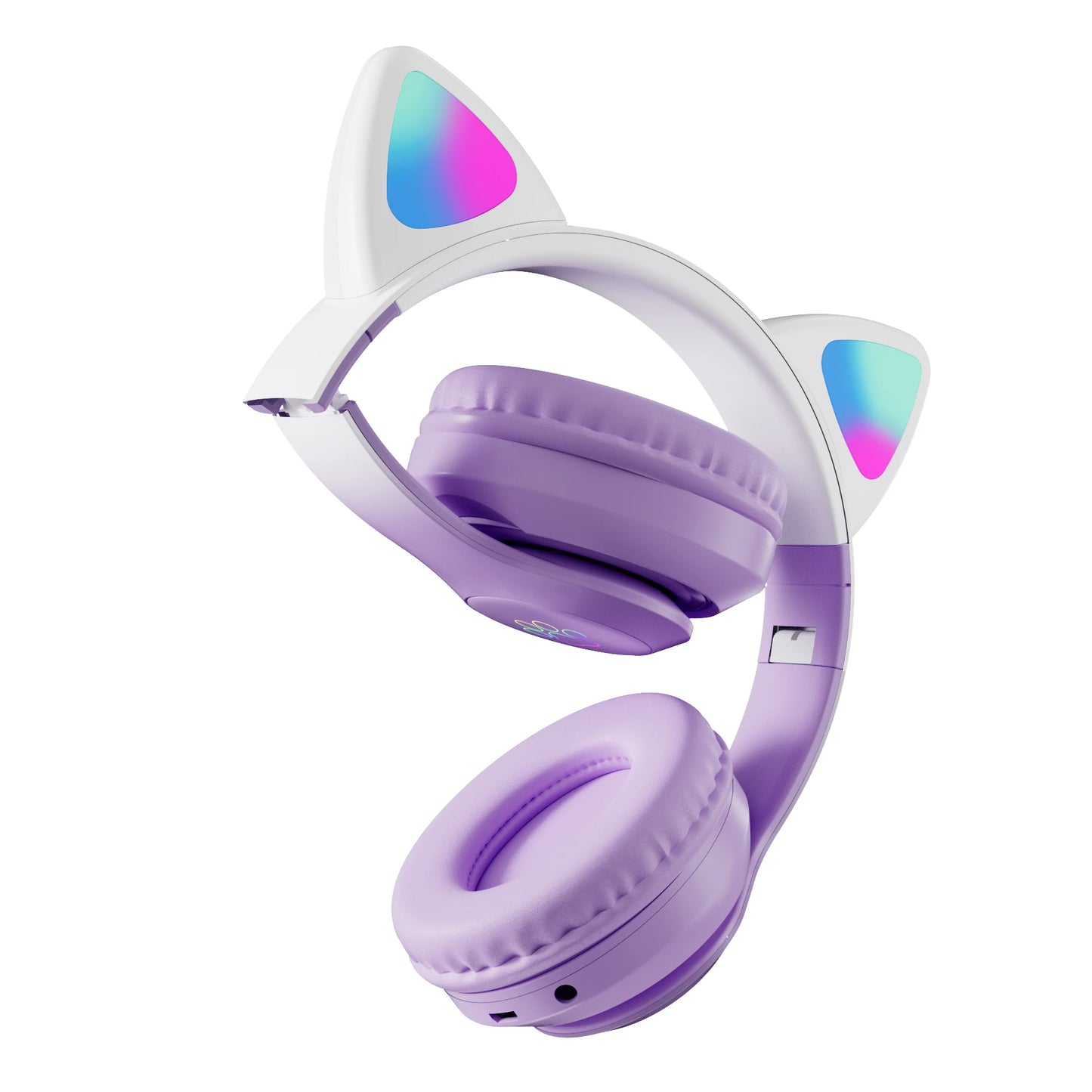 Wireless Cat Ear Headphones – Kids Gaming Headset With Microphone & RGB Lights - ZOOMNSTORE