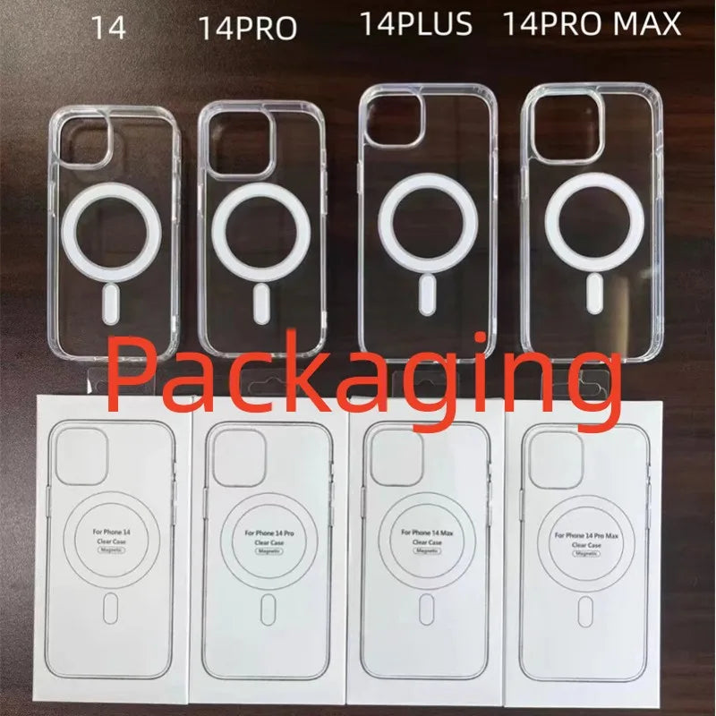 Wireless Charging Clear Phone Case - Shockproof Magnetic Cover for iPhone 11 12 13 14 15 16 17 Pro Max - ZOOMNSTORE