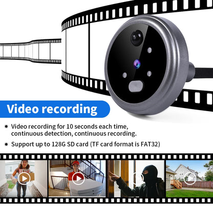 Wireless Door Viewer - Smart Doorbell Camera with 2.8in LCD Screen & PIR Motion Sensor - ZOOMNSTORE