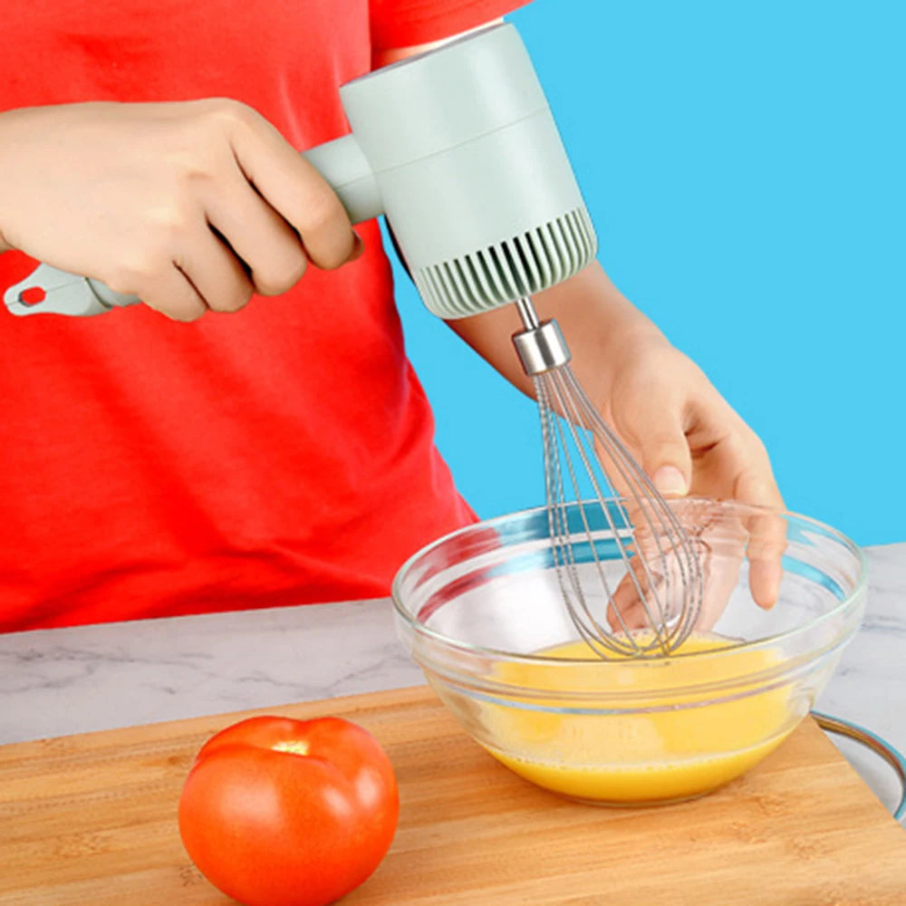 Wireless Electric Food Mixer - Portable Hand Blender USB Rechargeable, 3 Speed Egg Beater - ZOOMNSTORE
