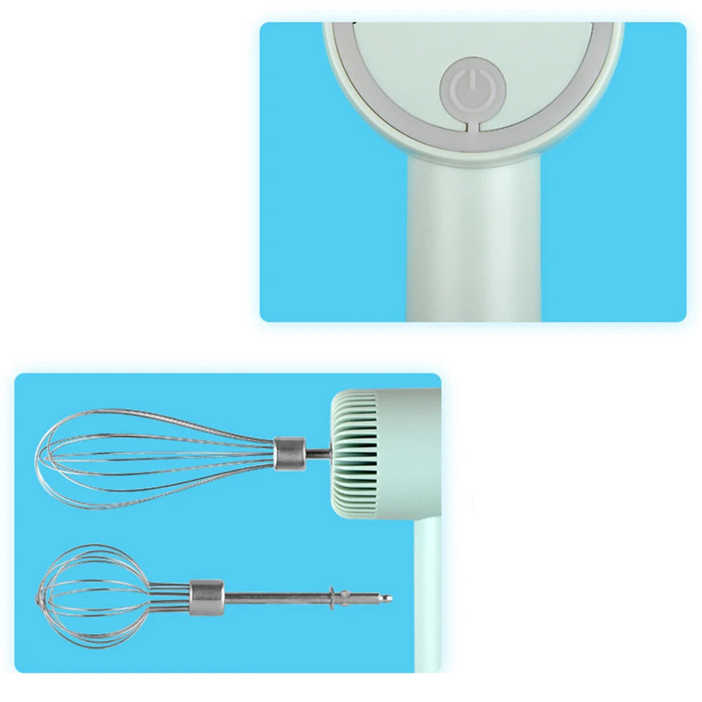 Wireless Electric Food Mixer - Portable Hand Blender USB Rechargeable, 3 Speed Egg Beater - ZOOMNSTORE