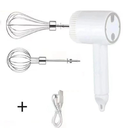Wireless Electric Food Mixer - Portable Hand Blender USB Rechargeable, 3 Speed Egg Beater - ZOOMNSTORE