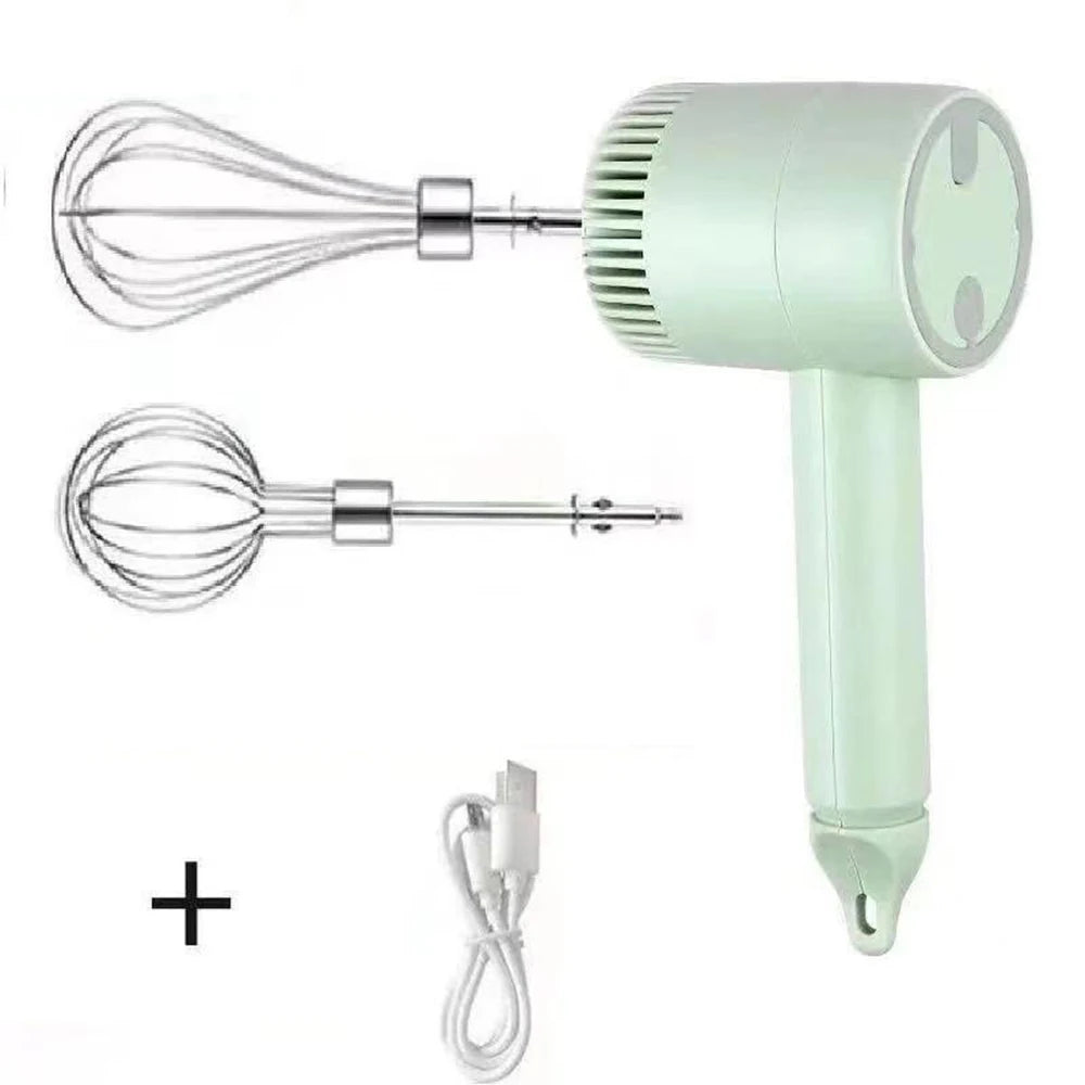 Wireless Electric Food Mixer - Portable Hand Blender USB Rechargeable, 3 Speed Egg Beater - ZOOMNSTORE