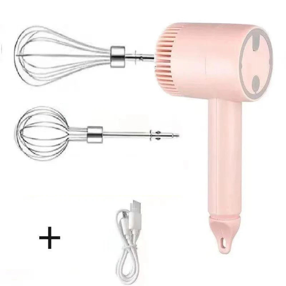 Wireless Electric Food Mixer - Portable Hand Blender USB Rechargeable, 3 Speed Egg Beater - ZOOMNSTORE