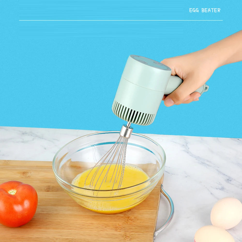 Wireless Electric Food Mixer - Portable Hand Blender USB Rechargeable, 3 Speed Egg Beater - ZOOMNSTORE