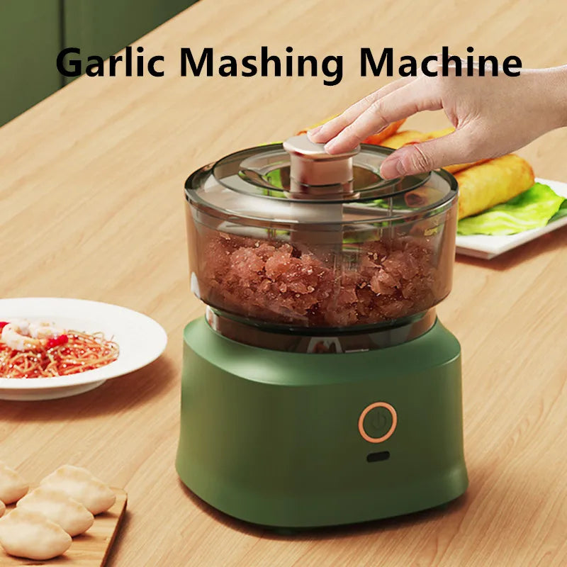 Mini Wireless Electric Garlic Press  Food Shredder - USB Rechargeable Kitchen Grinder - ZOOMNSTORE