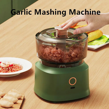 Mini Wireless Electric Garlic Press  Food Shredder - USB Rechargeable Kitchen Grinder - ZOOMNSTORE