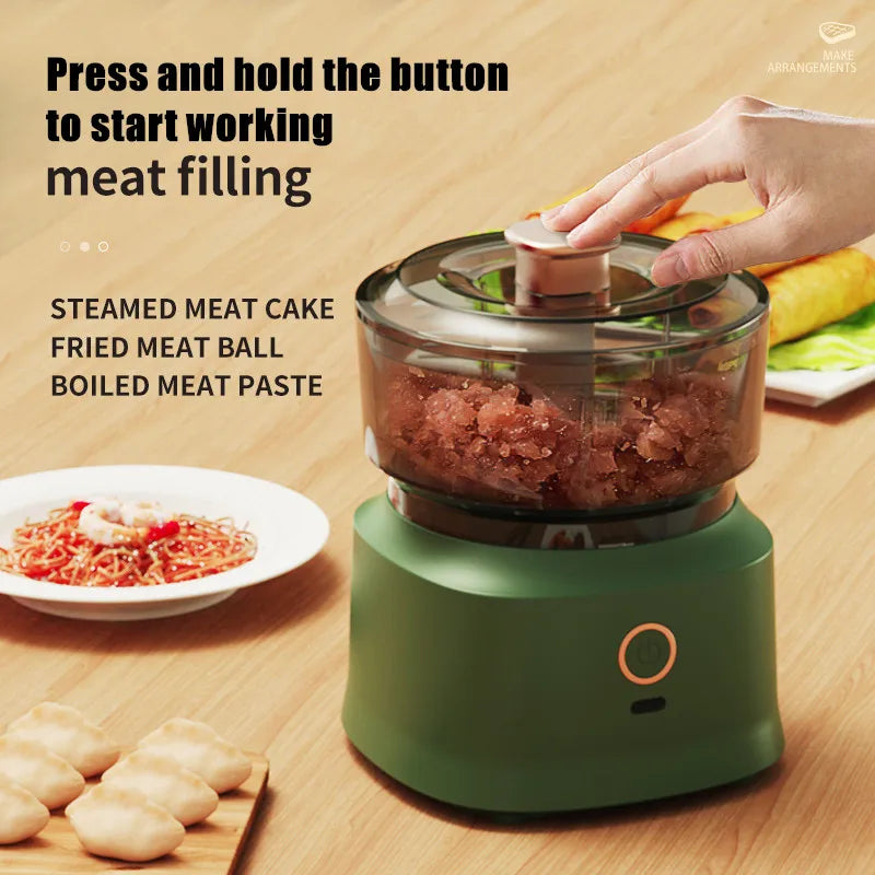 Mini Wireless Electric Garlic Press  Food Shredder - USB Rechargeable Kitchen Grinder - ZOOMNSTORE