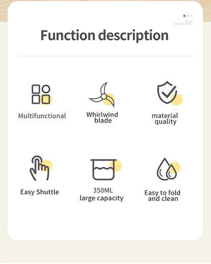 Mini Wireless Electric Garlic Press  Food Shredder - USB Rechargeable Kitchen Grinder - ZOOMNSTORE