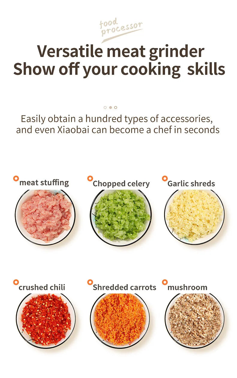 Mini Wireless Electric Garlic Press  Food Shredder - USB Rechargeable Kitchen Grinder - ZOOMNSTORE