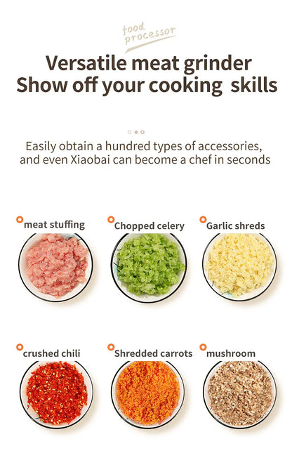 Mini Wireless Electric Garlic Press  Food Shredder - USB Rechargeable Kitchen Grinder - ZOOMNSTORE