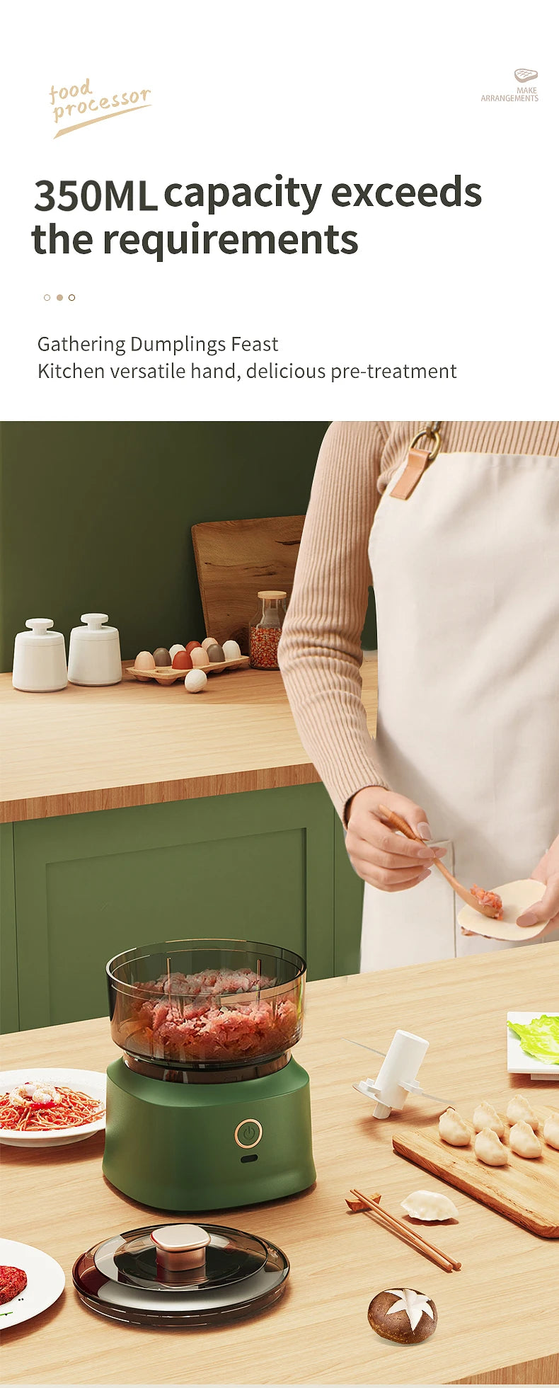 Mini Wireless Electric Garlic Press  Food Shredder - USB Rechargeable Kitchen Grinder - ZOOMNSTORE