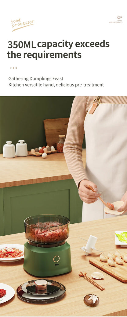 Mini Wireless Electric Garlic Press  Food Shredder - USB Rechargeable Kitchen Grinder - ZOOMNSTORE