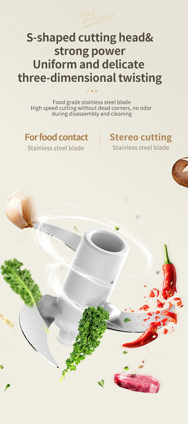 Mini Wireless Electric Garlic Press  Food Shredder - USB Rechargeable Kitchen Grinder - ZOOMNSTORE