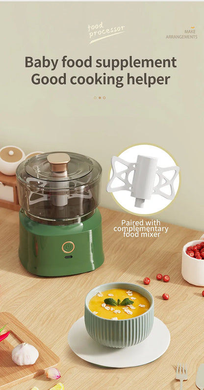 Mini Wireless Electric Garlic Press  Food Shredder - USB Rechargeable Kitchen Grinder - ZOOMNSTORE