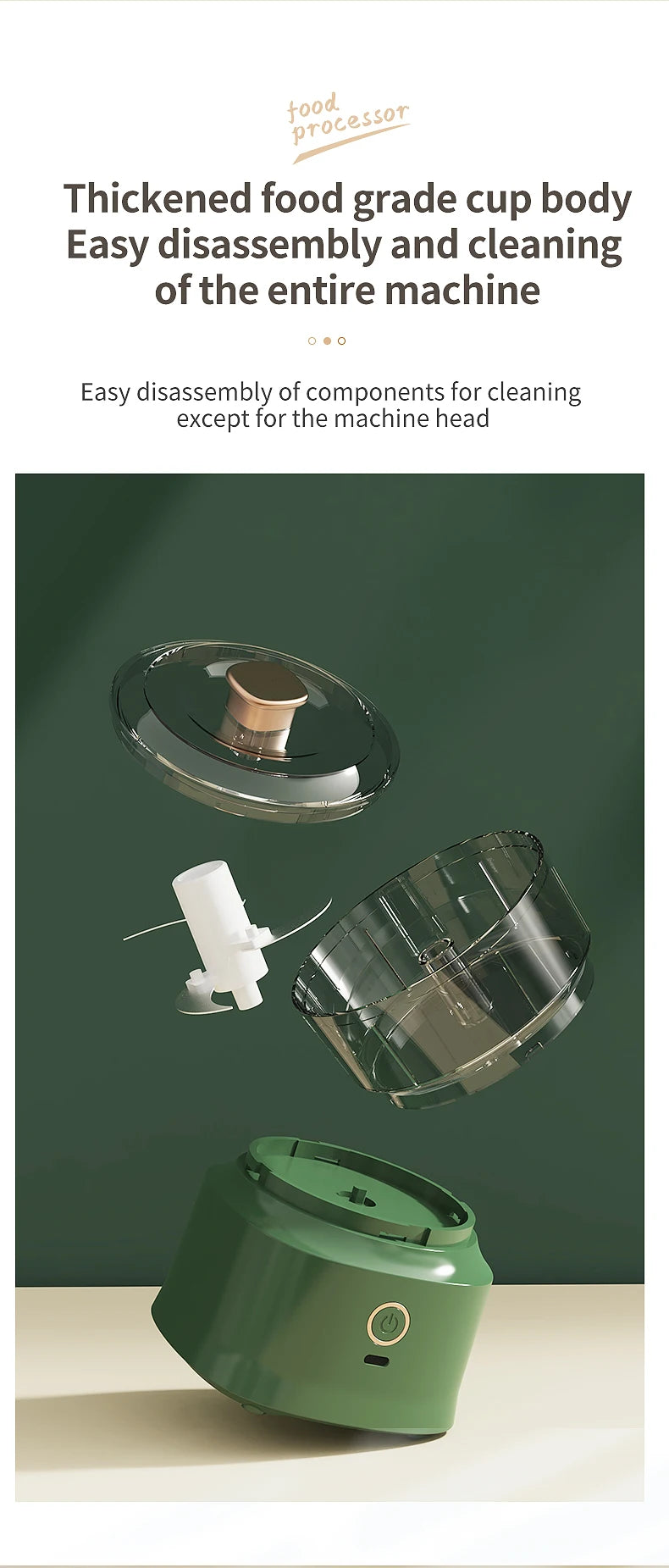 Mini Wireless Electric Garlic Press  Food Shredder - USB Rechargeable Kitchen Grinder - ZOOMNSTORE