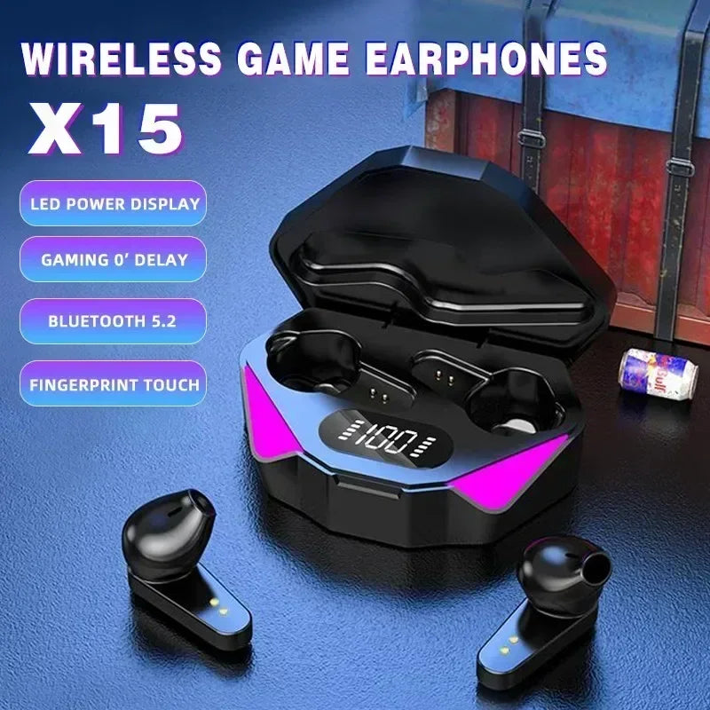 X15 TWS Bluetooth Earphones - Low Latency Wireless Gaming Headset with Mic for Xiaomi - ZOOMNSTORE