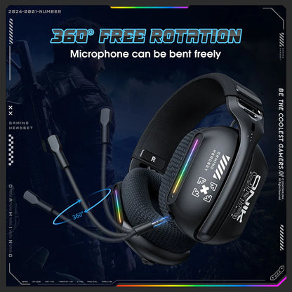 ONIKUMA Wireless Gaming Headset - 24GWiredBluetooth Bendable Mic Soft Ear Pads Immersive Sound for PCPS45 - ZOOMNSTORE