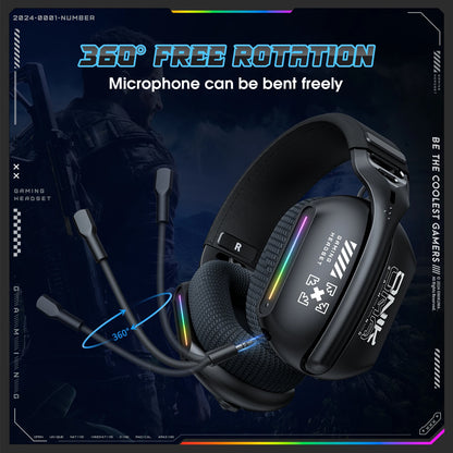 Wireless Gaming Headset ONIKUMA GT808 – Noise Cancelling RGB Headphones With Mic - ZOOMNSTORE
