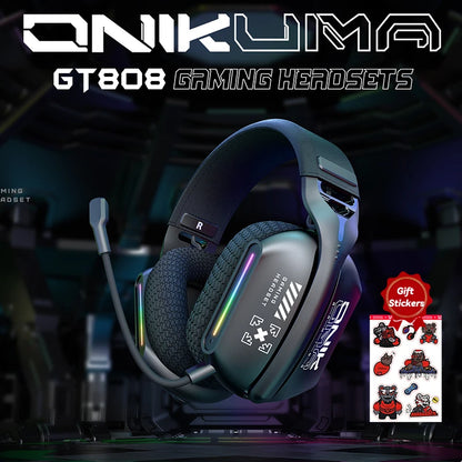 Wireless Gaming Headset ONIKUMA GT808 – Noise Cancelling RGB Headphones With Mic - ZOOMNSTORE