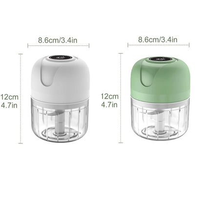 Wireless Electric Garlic Masher  Food Chopper - 250ml Mincer with 6 Blades for Vegetables Meat and Chili - ZOOMNSTORE