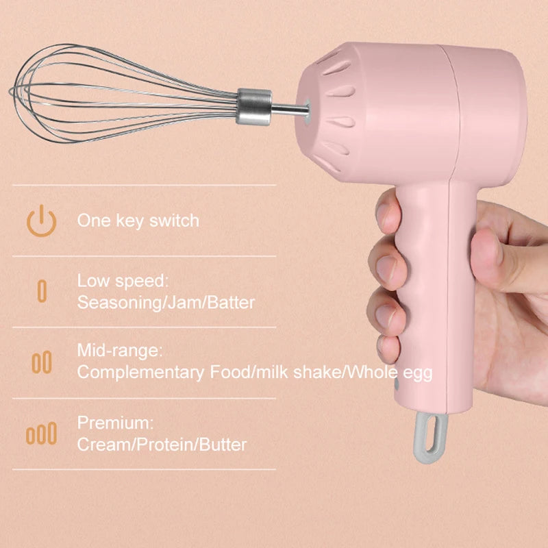 Wireless Hand Blender | Compact Food Blender & Portable Kitchen Mixer With Wire Whip Accessory - ZOOMNSTORE