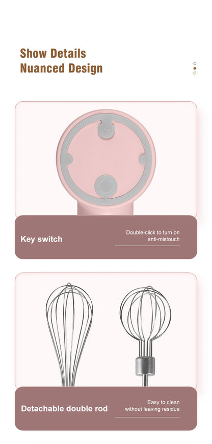 Wireless Hand Blender | Compact Food Blender & Portable Kitchen Mixer With Wire Whip Accessory - ZOOMNSTORE