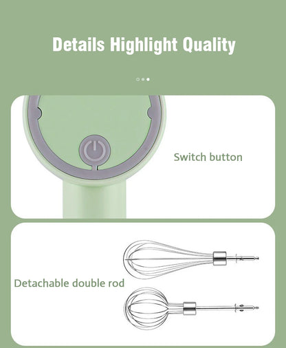 Wireless Hand Blender | Compact Food Blender & Portable Kitchen Mixer With Wire Whip Accessory - ZOOMNSTORE