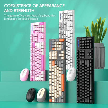 Shipadoo Wireless Keyboard and Mouse Combo Set Gaming Wireless Laptop Desktop Computer Office Accessories Free Wireless Mouse - ZOOMNSTORE