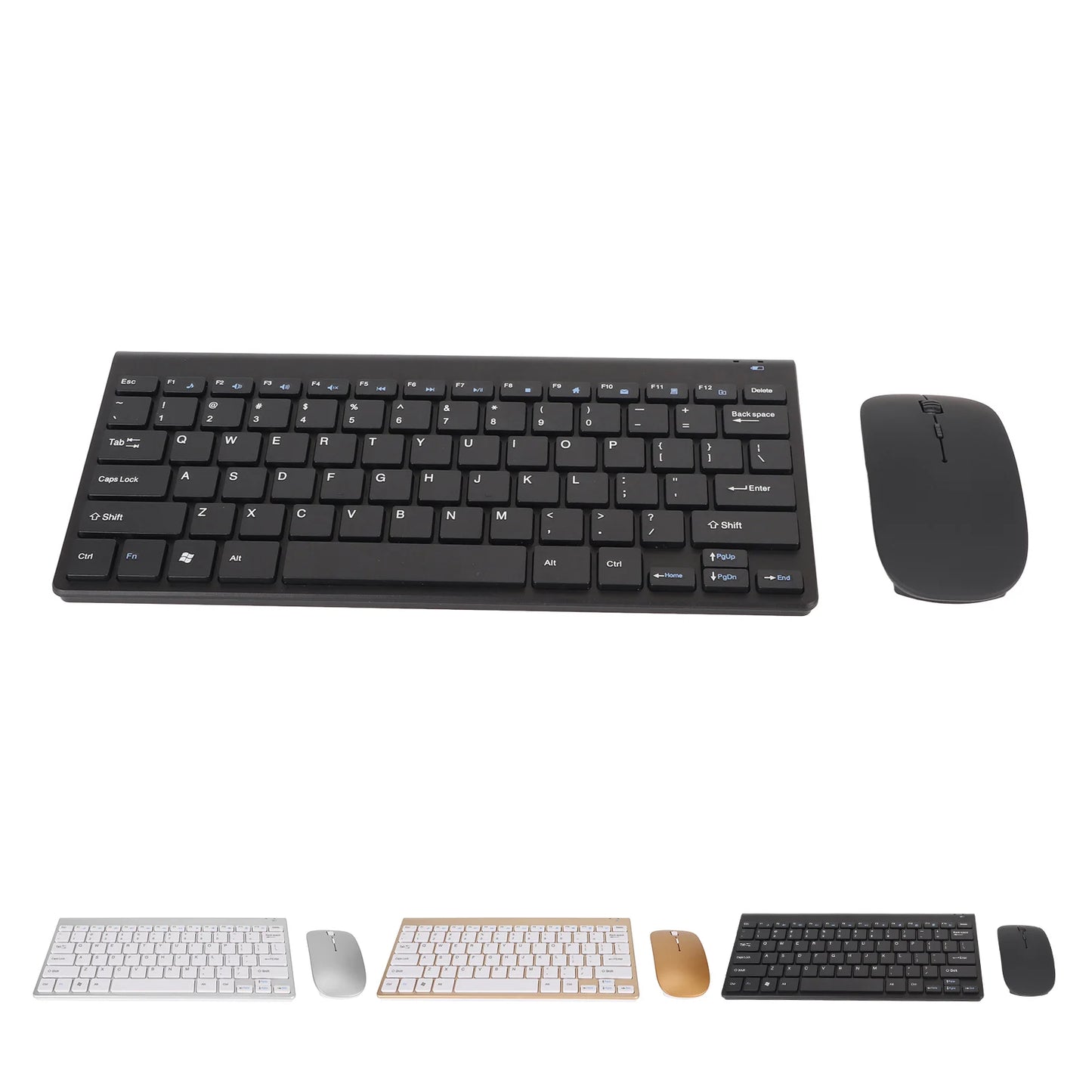 Wireless Keyboard Mouse Kit Slim Wireless Key Mouse Combo Portable Beautiful Power Saving Silent Button LED Indicator for Home - ZOOMNSTORE