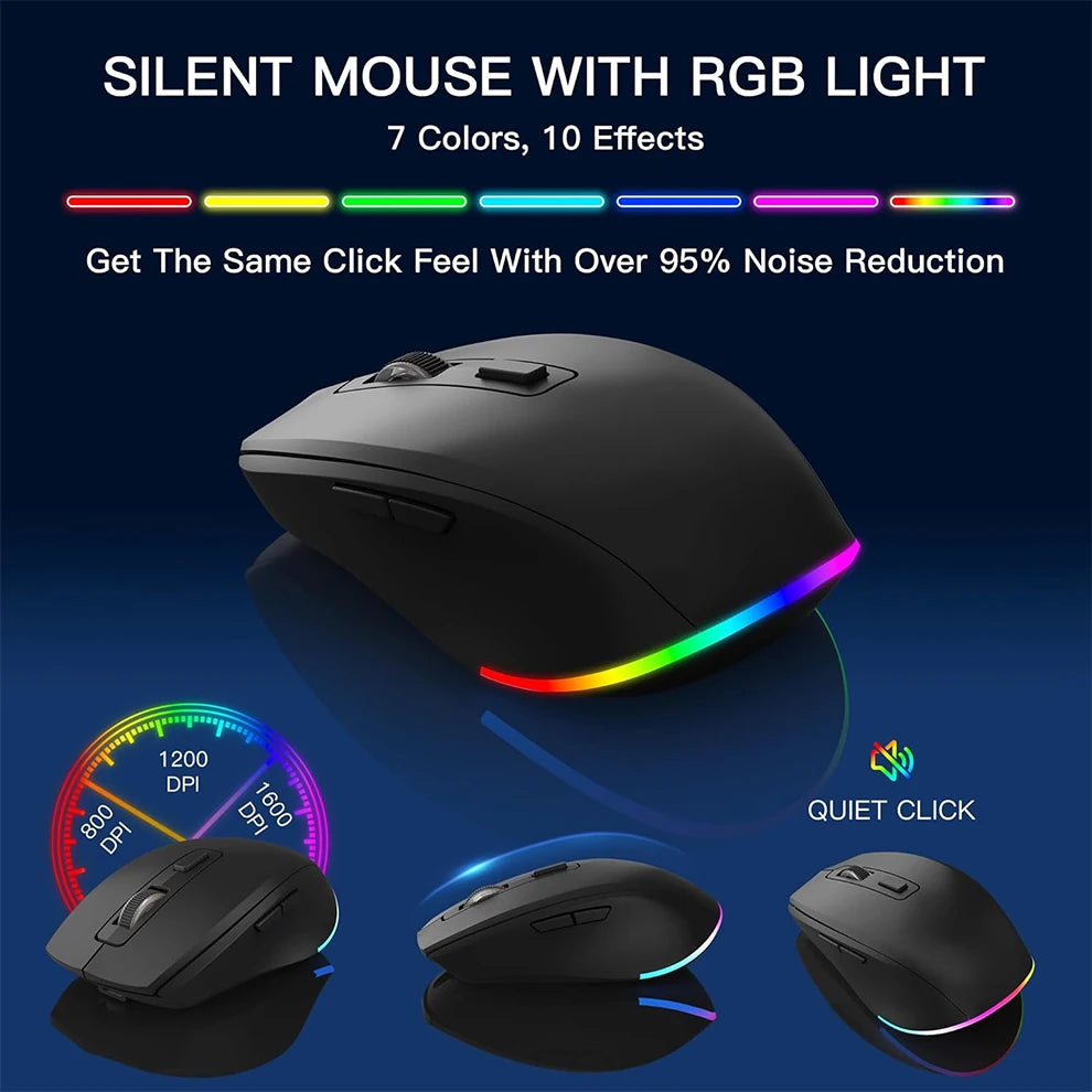 Wireless Keyboard and Mouse Combo with Backlit Full Size Ergonomic Keyboard with Phone Tablet Holder 2.4G Mouse for PC Laptop - ZOOMNSTORE