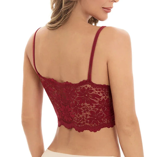 Wireless Lace Bralette - Comfortable Push Up Bra With Adjustable Straps | Seamless Lingerie - ZOOMNSTORE