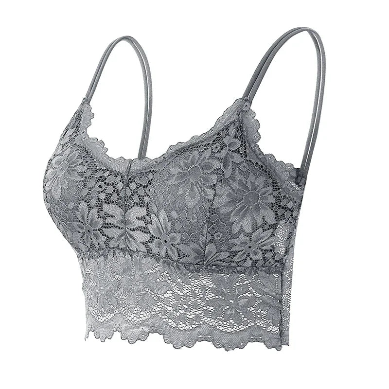 Wireless Lace Bralette - Comfortable Push Up Bra With Adjustable Straps | Seamless Lingerie - ZOOMNSTORE