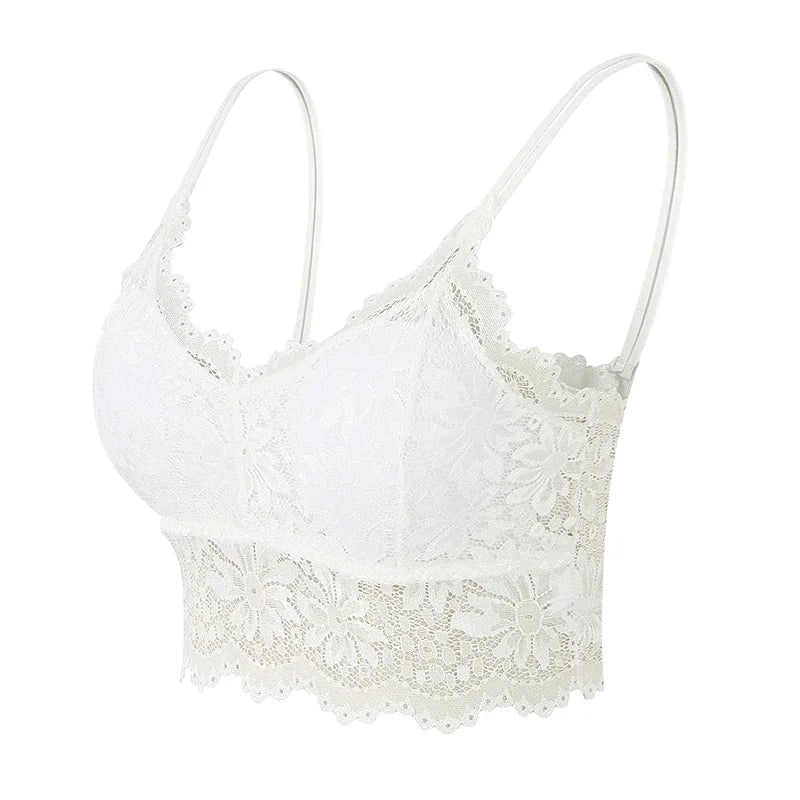 Wireless Lace Bralette - Comfortable Push Up Bra With Adjustable Straps | Seamless Lingerie - ZOOMNSTORE