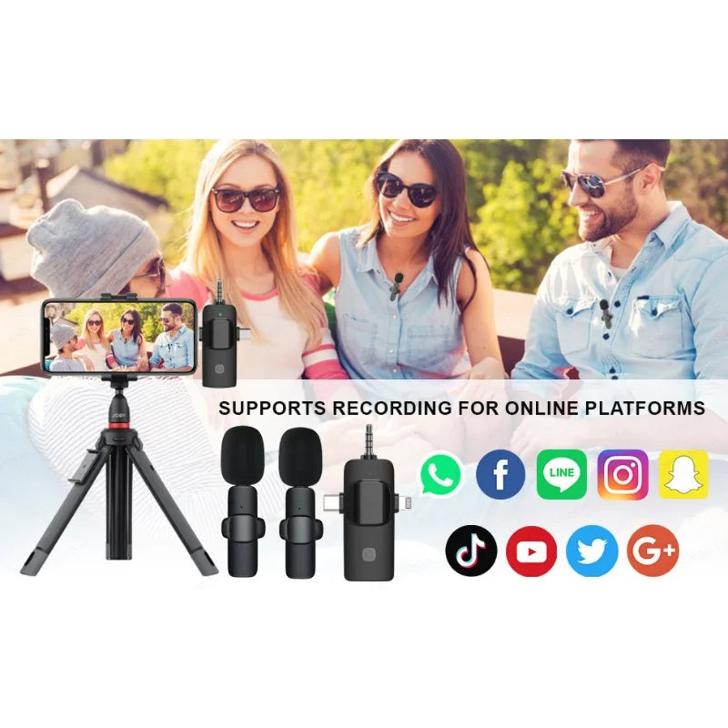 Wireless Lavalier Microphone - 4-in-1 for iPhone  Android Noise Reduction Mini Mic - ZOOMNSTORE