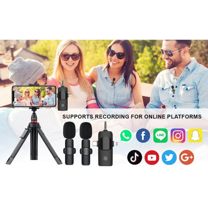 Wireless Lavalier Microphone - 4-in-1 for iPhone  Android Noise Reduction Mini Mic - ZOOMNSTORE