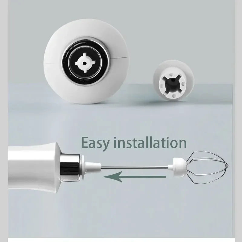 Wireless Milk Frother - 3 In 1 Electric Handheld Milk Foamer With Stainless Steel Whisk - ZOOMNSTORE