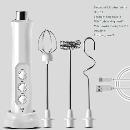 Wireless Milk Frother - 3 In 1 Electric Handheld Milk Foamer With Stainless Steel Whisk - ZOOMNSTORE
