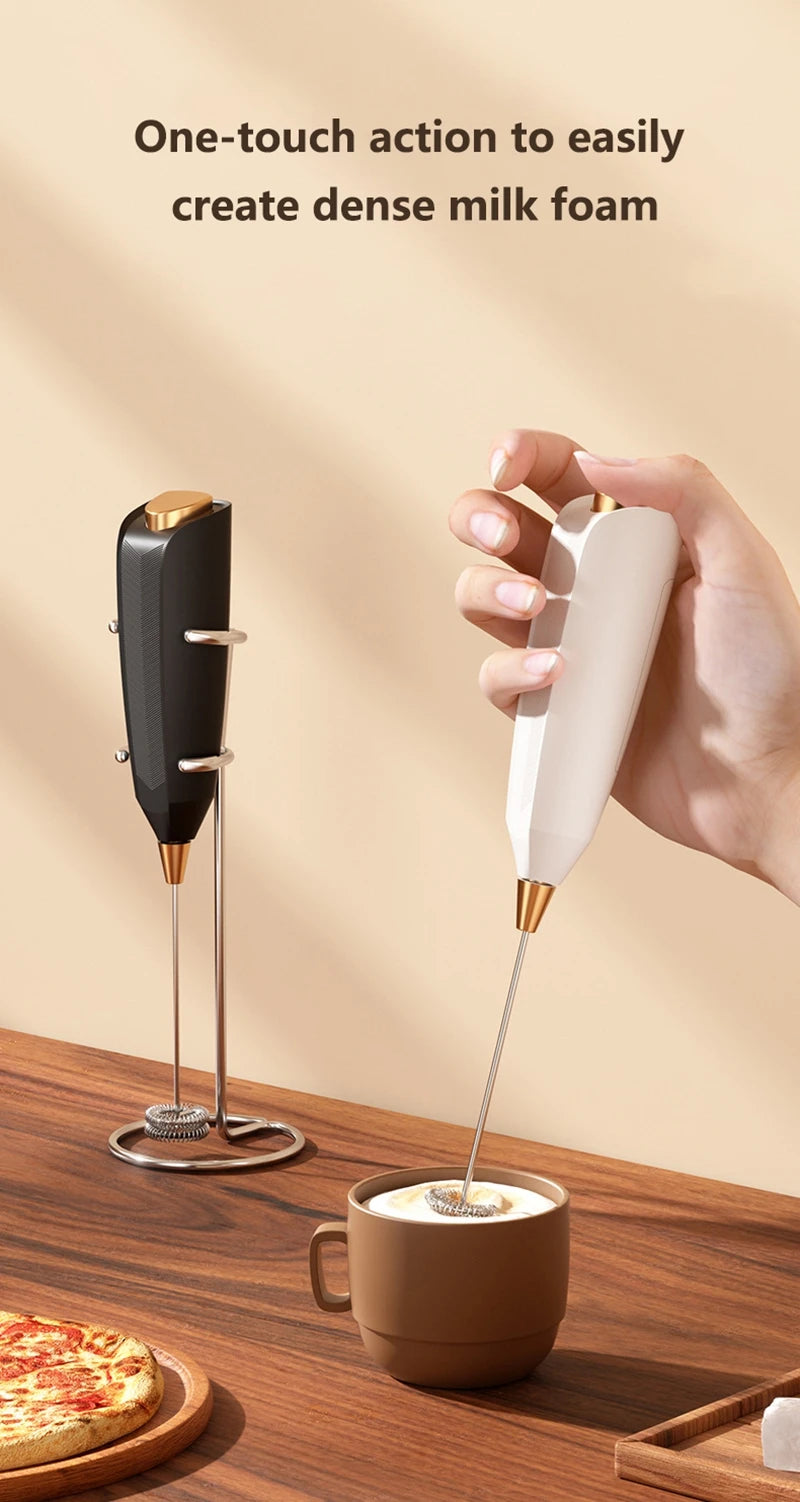 Wireless Milk Frother - Electric Handheld Foam Maker USB Rechargeable 15s Fast Frothing - ZOOMNSTORE