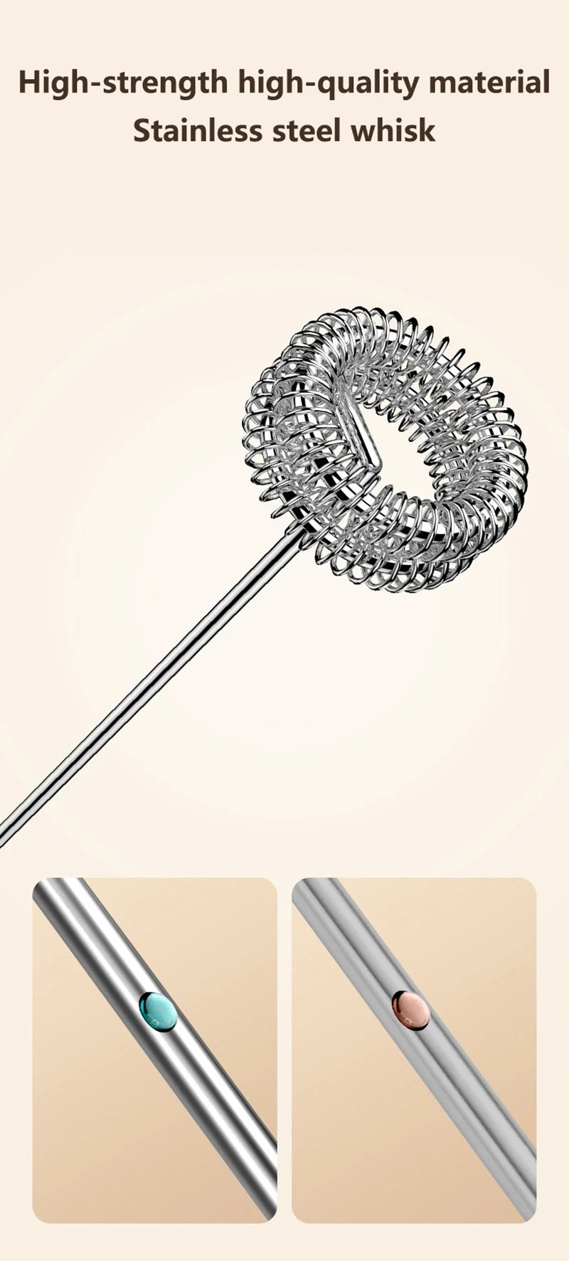 Wireless Milk Frother - Electric Handheld Foam Maker USB Rechargeable 15s Fast Frothing - ZOOMNSTORE